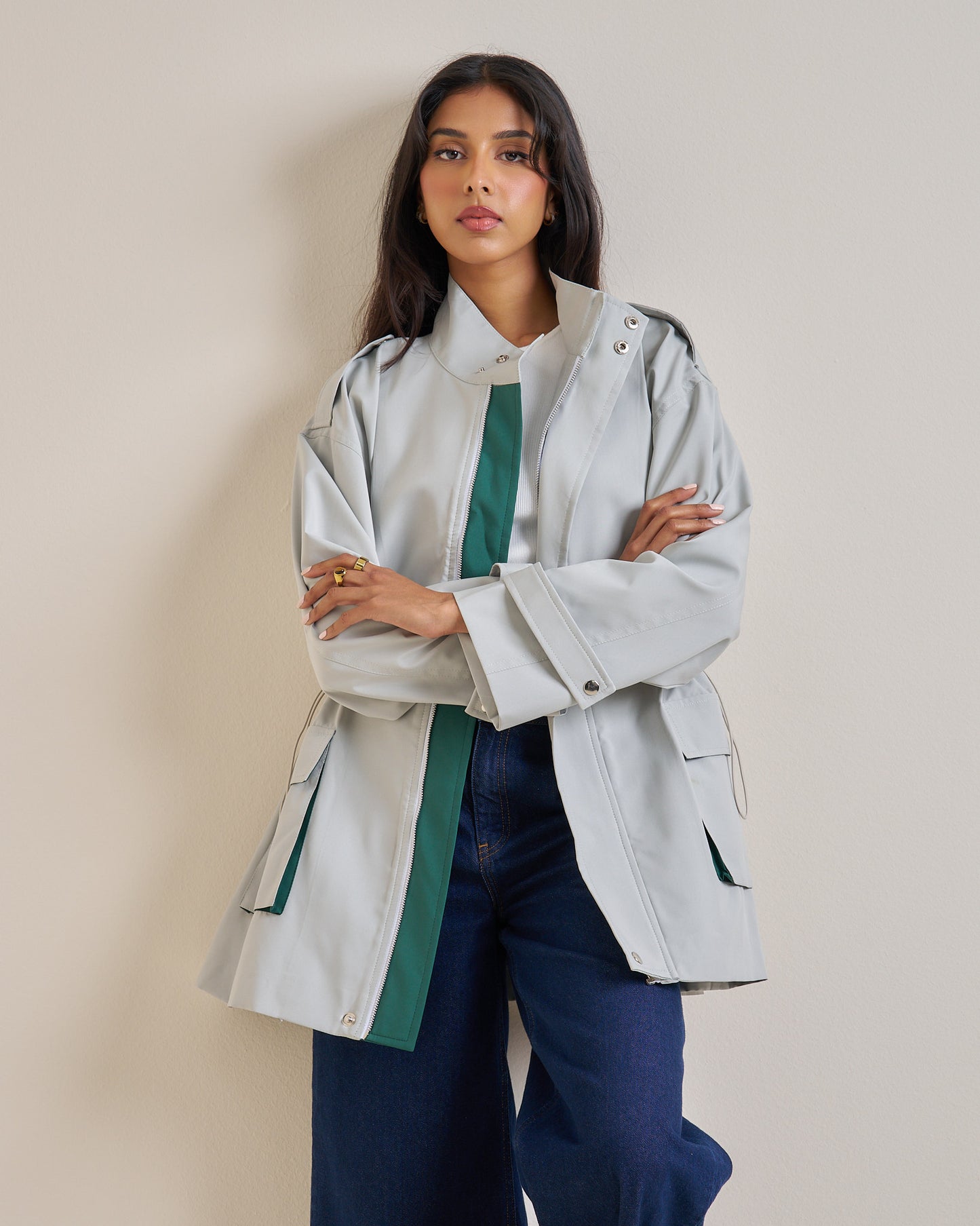 Two Tone Jacket ( Green )