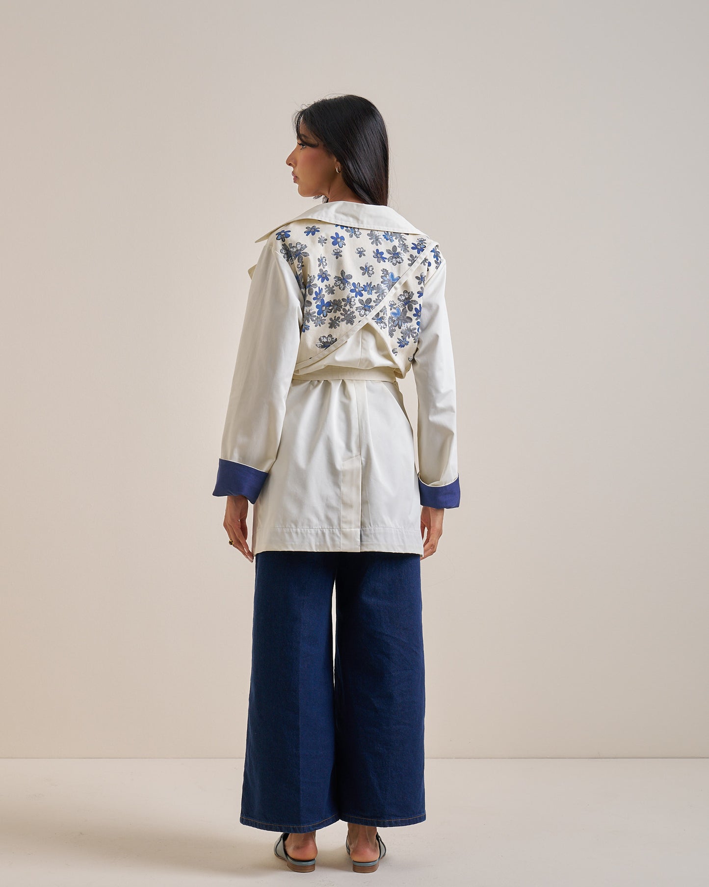 Cream Floral Jacket  (short)